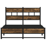Metal Bed Frame without Mattress Smoked Oak 120x190 cm Small Double 4017215