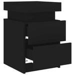 ZNTS Bedside Cabinets with LED Lights 2 pcs Black 35x39x55 cm 836752