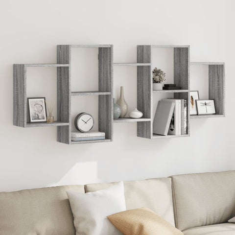 ZNTS Wall Shelf Grey Sonoma 159x18x65 cm Engineered Wood 853214