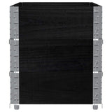 Pallet Collars 3 pcs Black 100x50 cm Solid Wood Pine 3295371