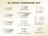 22-Piece Non-Stick Cookware Set, 6 Pots & 3 Lids, Removable Handles, Oven & Dishwasher Safe, 89363330