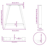 ZNTS Coffee Table Legs A-Shaped 2 pcs Black 70x cm Steel 4012852