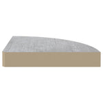 Wall Corner Shelves 4 pcs Concrete Grey 35x35x3.8 cm MDF 326644