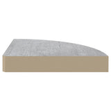 Wall Corner Shelves 4 pcs Concrete Grey 35x35x3.8 cm MDF 326644