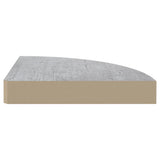 Wall Corner Shelves 4 pcs Concrete Grey 25x25x3.8 cm MDF 326635