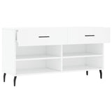 Shoe Bench White 102x35x55 cm Engineered Wood 829756
