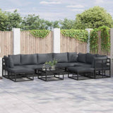 Garden Sofa Set 10 pcs Black Aluminium 3378939