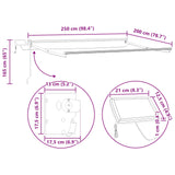 Electric Retractable Awning Frame Anthracite 2.5 x 2 m 42024200