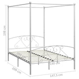 Bed Frame without Mattress with Canopy White 140x200 cm Metal 284429