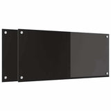 Kitchen Backsplash 2 pcs Black 90 x 40 cm Tempered Glass 3415548