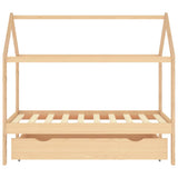 Kids Bed Frame with a Drawer Solid Pine Wood 80x160 cm 322137