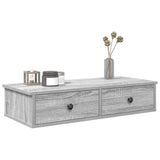 ZNTS Wall Shelf with Drawers Grey Sonoma 80x31x17 cm Engineered Wood 859955