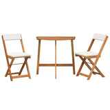 Bistro Set with Cushion 3 pcs Oil Natural Solid Acacia Wood 4105507