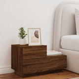 Bedside Cabinet with LED Lights Brown Oak 70x36x40.5 cm 836783