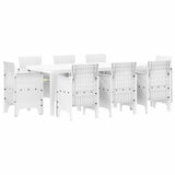 Garden Dining Set 9 pcs White Polypropylene 3378586