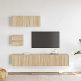 4 Piece TV Cabinet Set Sonoma Oak Engineered Wood 3114648