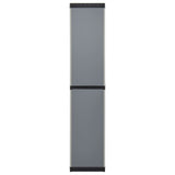340985 Garden Storage Cabinet with 3 Shelves Grey & Black 34x40x168 cm