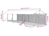 Outdoor Dog Kennel with Roof Silver 2x10x2.5 m Galvanised Steel 3190492