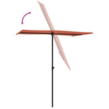 Garden Parasol with Aluminium Pole 180x110 cm Terracotta 47333