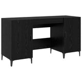 Desk with Storage Black Oak 140 x 50 x 75 cm Engineered Wood 8004204
