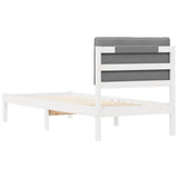 Bed Frame with Upholstered Headboard Light Grey 75 x 190 cm 878093