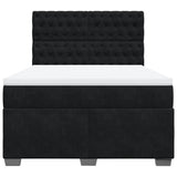 Box Spring Bed with Mattress Black 140x190 cm Velvet 3290914