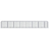 Gabion Basket with Cover 750x100x100 cm Galvanised Iron 3295203
