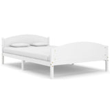 Bed Frame without Mattress White Solid Pine Wood 140x200cm 322034