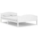 Bed Frame without Mattress White Solid Pine Wood 160x200cm 322035