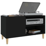 ZNTS Record Cabinet Black 84.5x38x48 cm Engineered Wood 831942