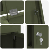 Parcel Drop Box Olive green 44.5 x 29 x 110.5 cm Steel 874929