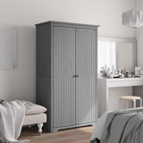 Wardrobe "BODO" Grey 99x53,5x173 cm Solid Wood Pine 355061