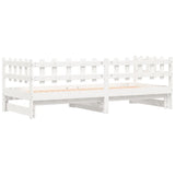 Pull-out Day Bed without Mattress White 2x cm Solid Wood 840392
