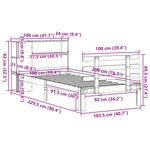ZNTS Bookcase Bed without Mattress White 100x200cm Solid Wood Pine 3322736
