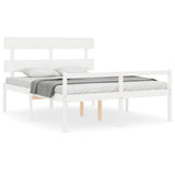 Senior Bed without Mattress White 160x200 cm Solid Wood 3195362