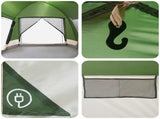Cabin Tent with Roof Green 12-Person Polyester and Steel 42028571