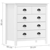 Sideboard Hill White 79x40x80 cm Solid Pine Wood 288916
