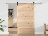 Barn Door Natural 80 x 2.5 x 208 cm Solid Pine Wood 42047141