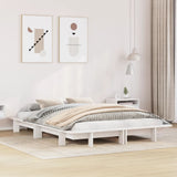 Bed Frame without Mattress White 140x200 cm Solid Wood Pine 850660