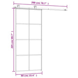 Sliding Door with Hardware Set 90x205 cm ESG Glass&Aluminium 3152142