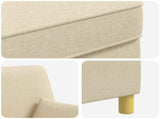 XL Armchair with Cushions Cream Fabric 42043490