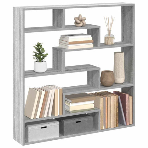 ZNTS Wall Cube Shelf 7 Compartments Grey Sonoma Engineered Wood 860027