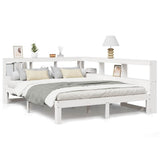 Bookcase Bed without Mattress White 160x200 cm Solid Wood Pine 3324377