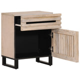 Bedside Cabinet White 50x34x60 cm Solid Wood Mango 377479