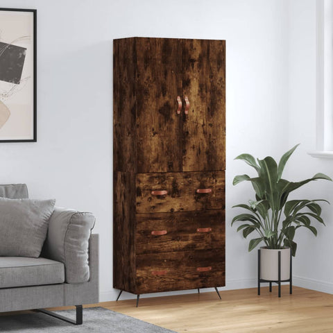 Highboard Smoked Oak 69.5x34x180 cm Engineered Wood 3195824
