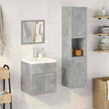 4 Piece Bathroom Furniture Set Concrete Grey Engineered Wood 3324898