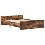 Bed Frame without Mattress Smoked Oak 150x200 cm King Size 3203758