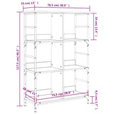 Bookshelf Brown Oak 78.5x33x117.5 cm Engineered Wood 835253