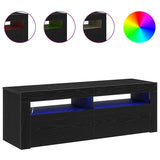 TV Cabinet with LED Black Oak 120 x 35 x 40 cm Engineered Wood 862559