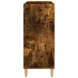 Record Cabinet Smoked Oak 84.5x38x89 cm Engineered Wood 831994